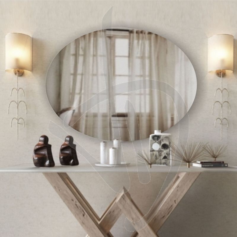 Navaris Specchio Ovale da Parete Nero - Specchio da Parete con Cornice