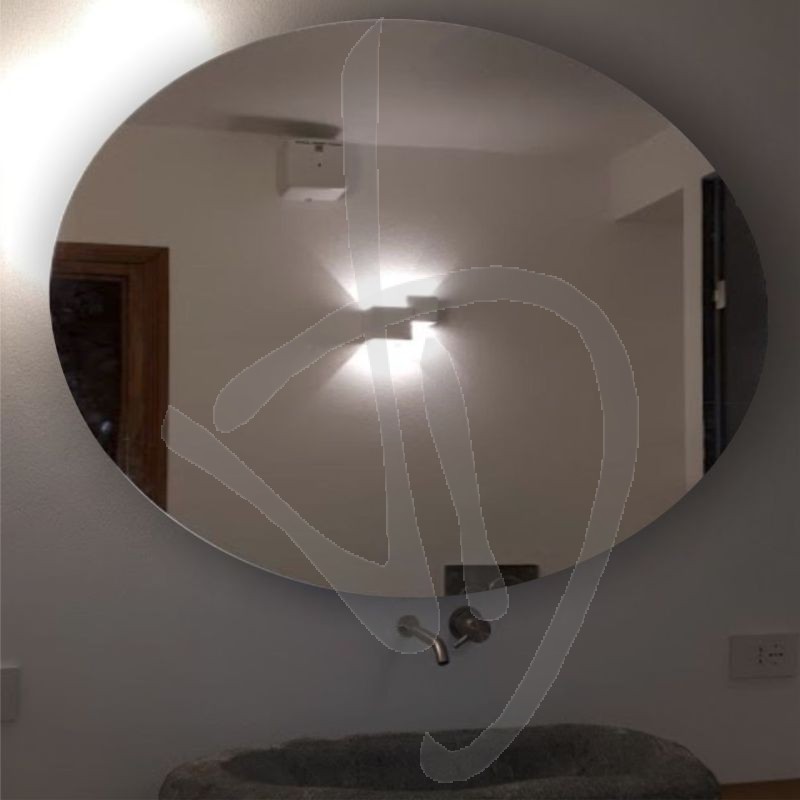 Specchio Da Bagno Ovale, 80 X 50 Cm, Specchio Da Trucco A Parete Con Illuminazione A Led Funzione Antiappannamento Senza Cornice Per Soggiorno 93239870
