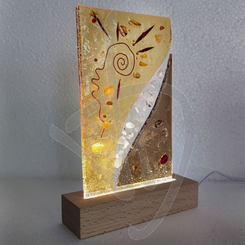Lampada Abat-jour in vetro di murano tonalità ambra