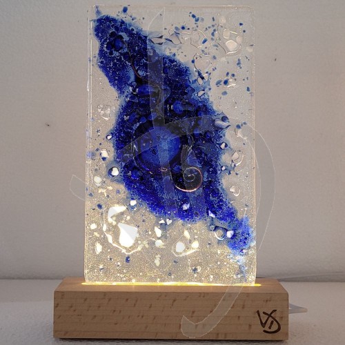 Lampada Abat-jour in vetro di murano tonalità blu