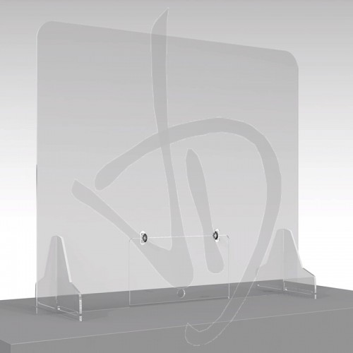 Uniprodo Parafiato In Plexiglass UNI-PPG04 - Pannello Protettivo 80x60 Cm Con Apertura 25x12 Cm