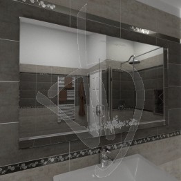 Specchio per bagno, con decoro C013