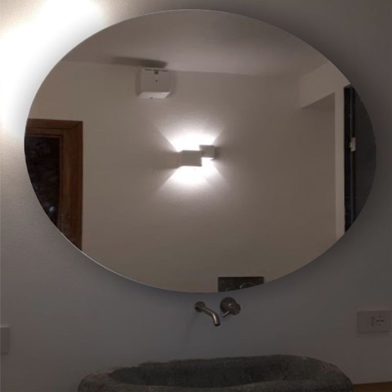 Specchio ovale senza cornice, specchio ovale, specchio ovale da