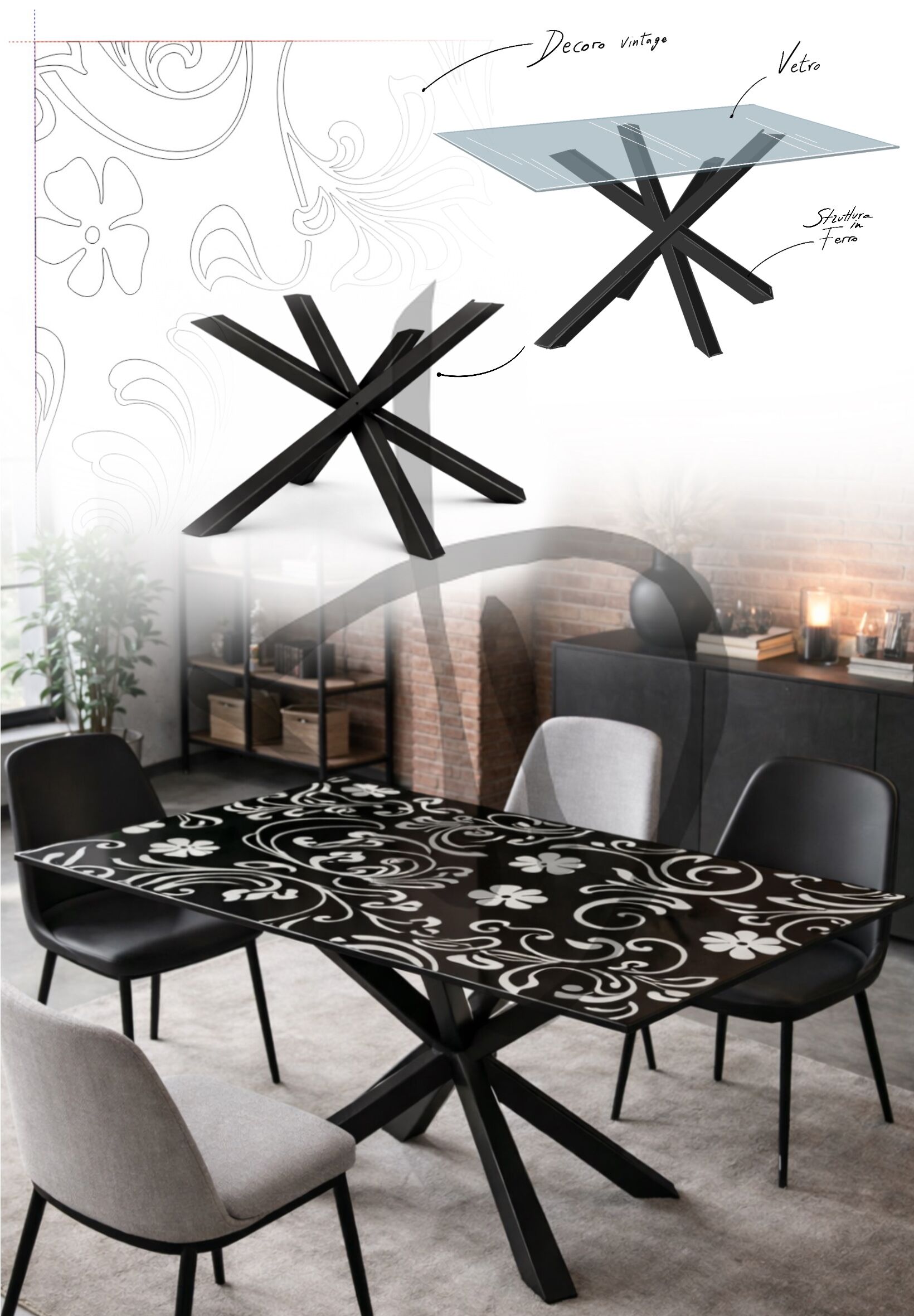 Catalogo Tavoli ferro e vetro - Catalogo tavolo in vetro con struttura in ferro pag2