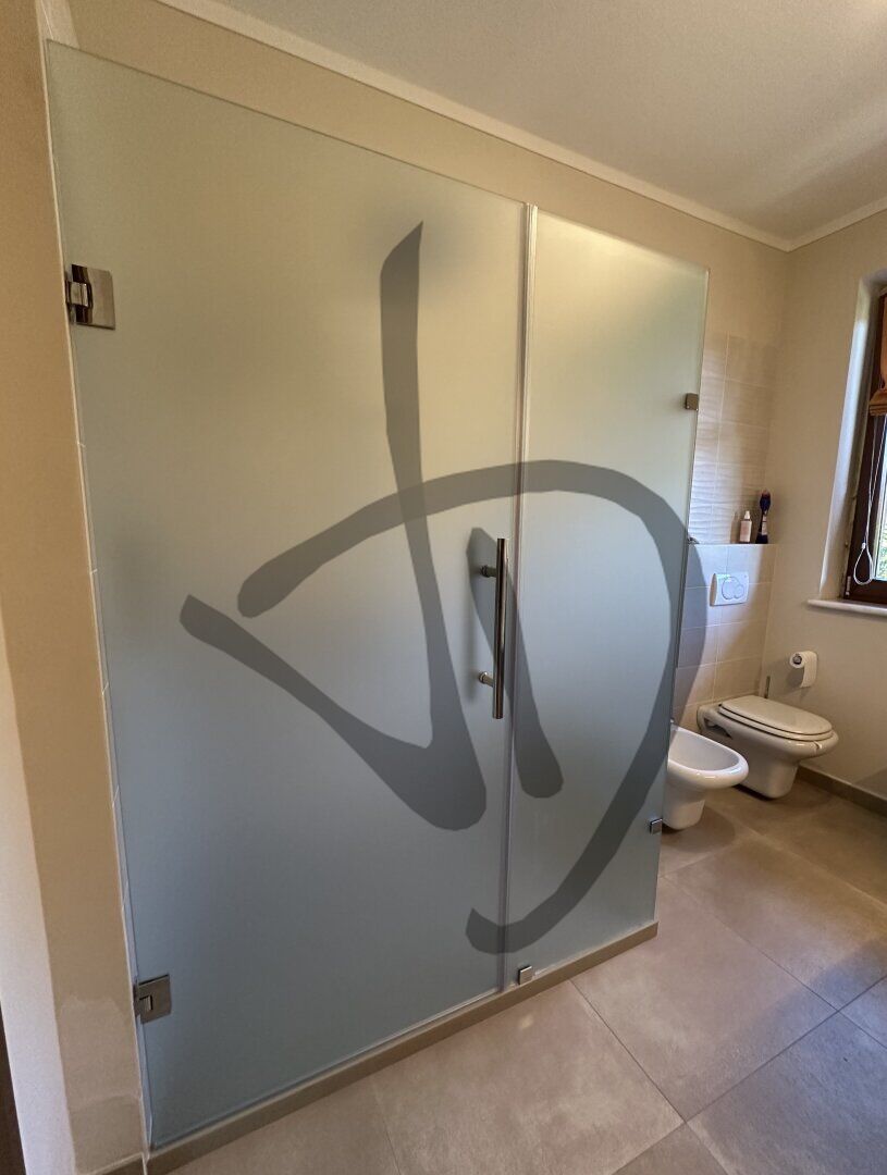 Box doccia angolare su misura satinato  - Angolare