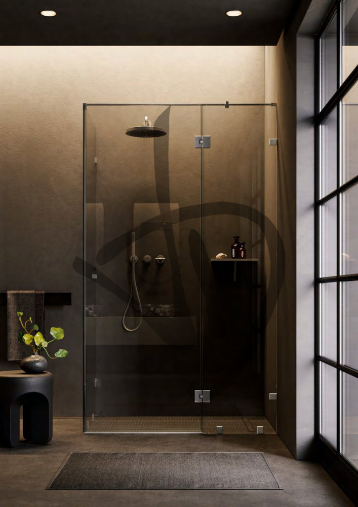 Box doccia angolare su misura trasparente 1  - Angolare