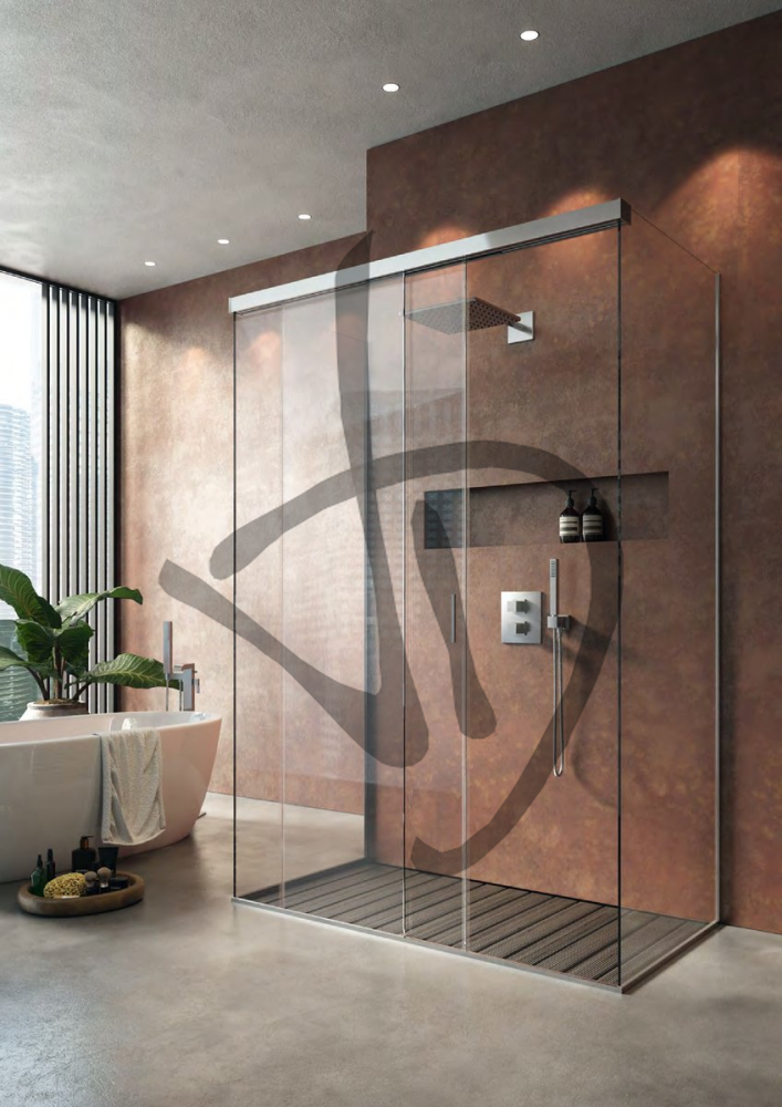 Box doccia su misura trasparente  - Angolare