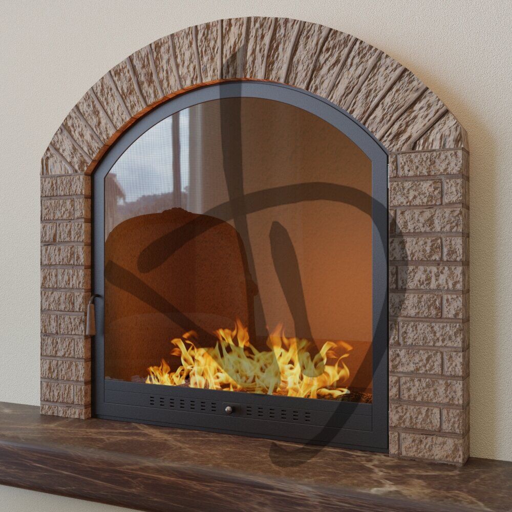 Chiusura camino centinata con vetro centinato con montaggio interno vano 2 - Strutture Centinate