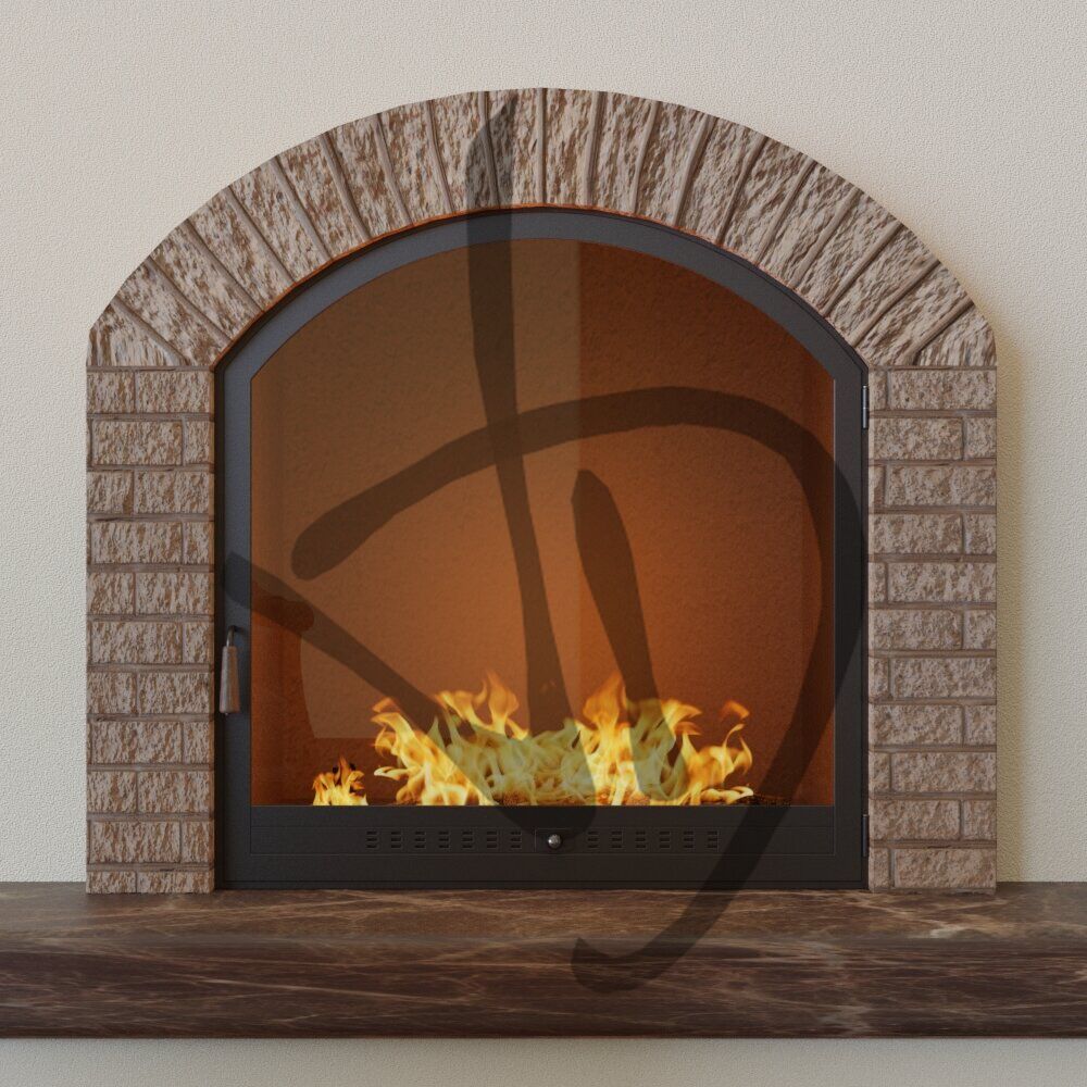 Chiusura camino centinata con vetro centinato con montaggio interno vano - Strutture Centinate