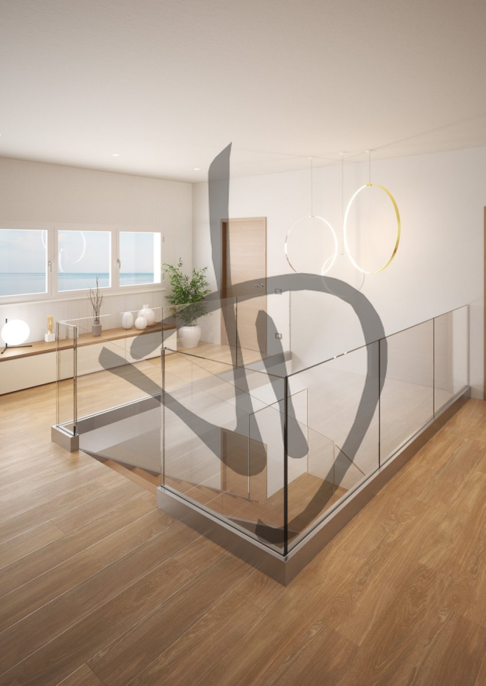 Parapetti in vetro per sicurezza  interno - Parapetti in vetro