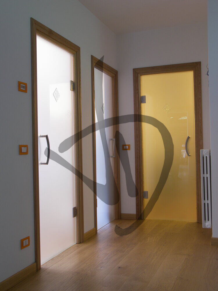 Porta in vetro saloon su misura satinata  - Porte saloon