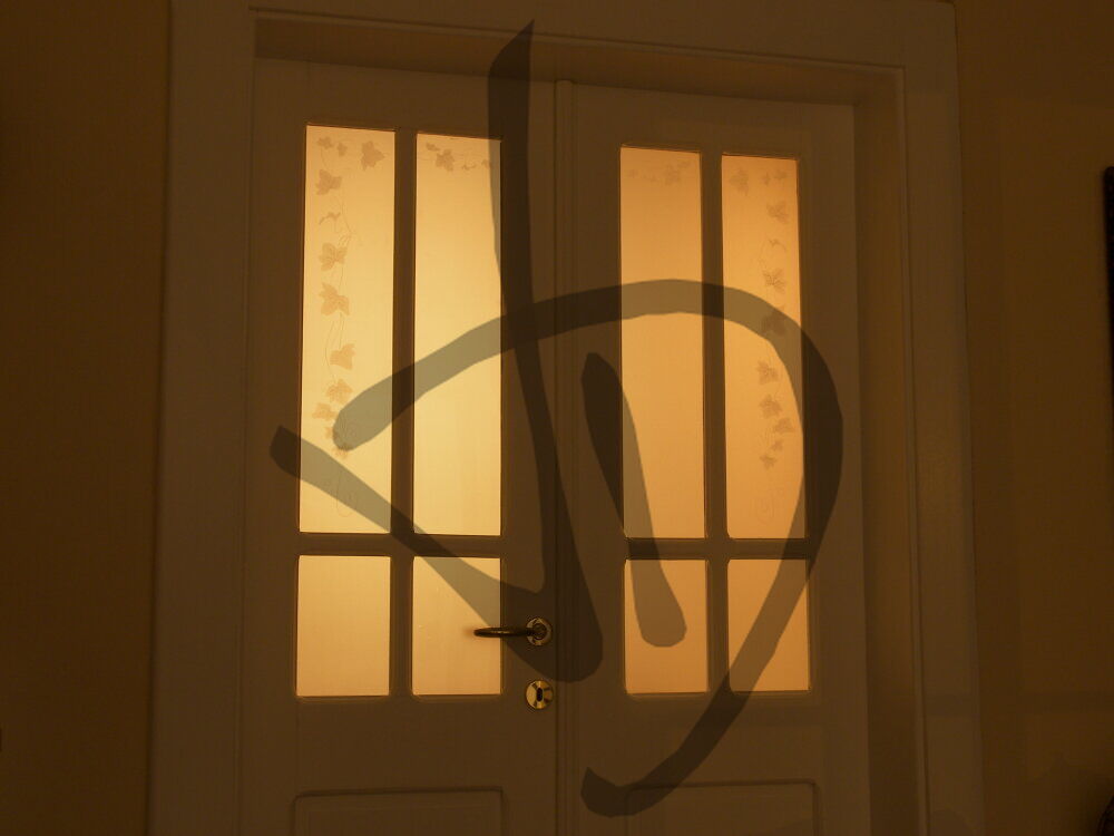 Vetri decorati su misura per porte con edera - Vetri decorati per porte