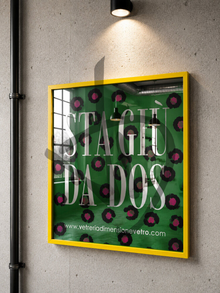 Specchio con scritta colorata "sta giù da dos" quadro, poster,specchio decorativo con cornice in alluminio  - Frasi sugli specchi