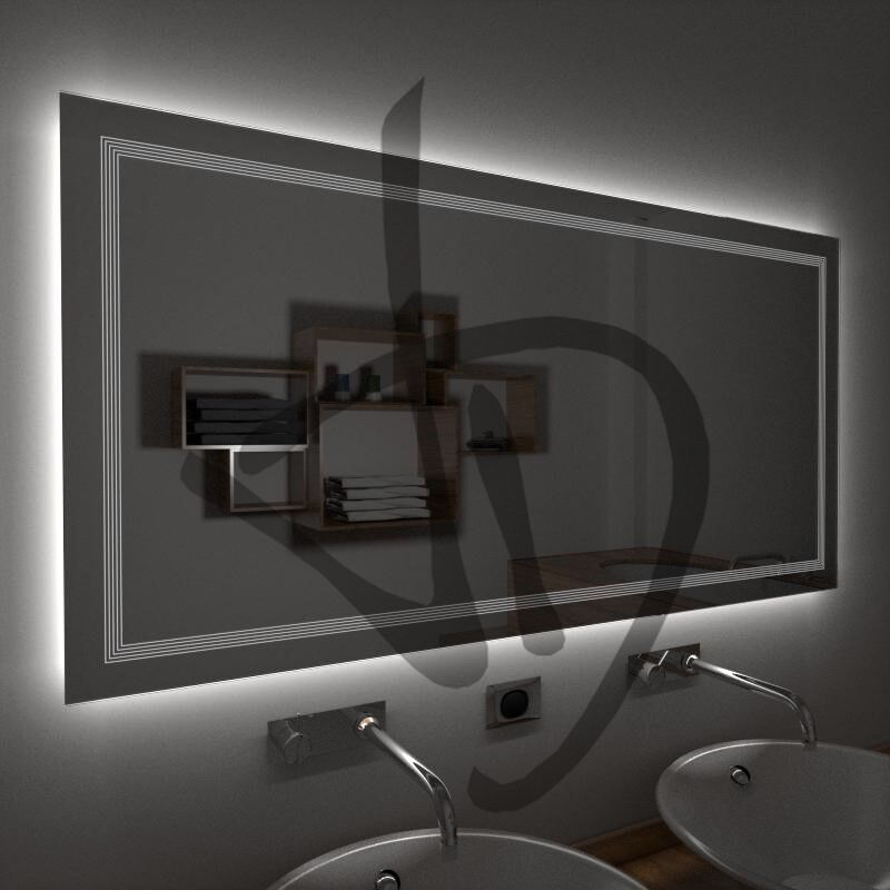 Specchi led retroilluminati con decoro lineare - Con decoro