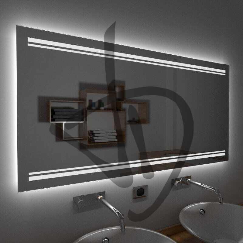 Specchi led retroilluminati con decoro lineare fascio di luce - Con decoro