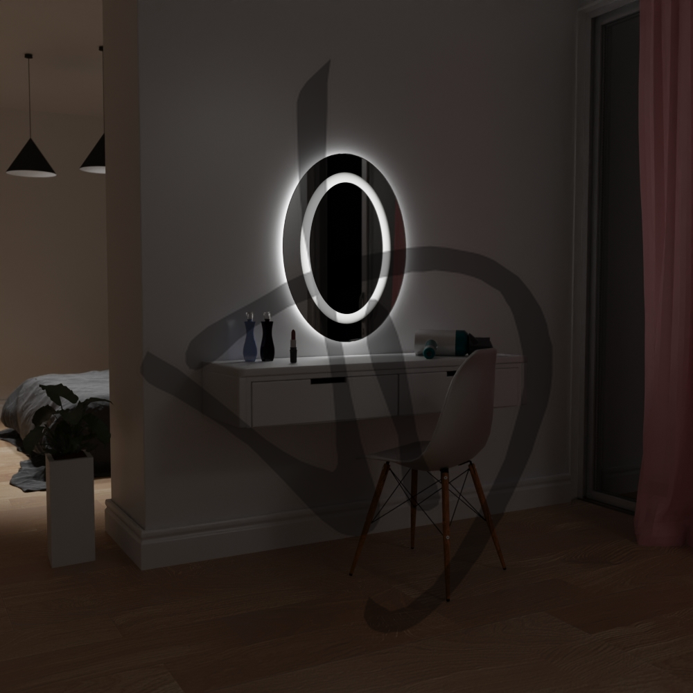 Specchi per trucco circolare con cornice illuminata -1 - Specchi per trucco