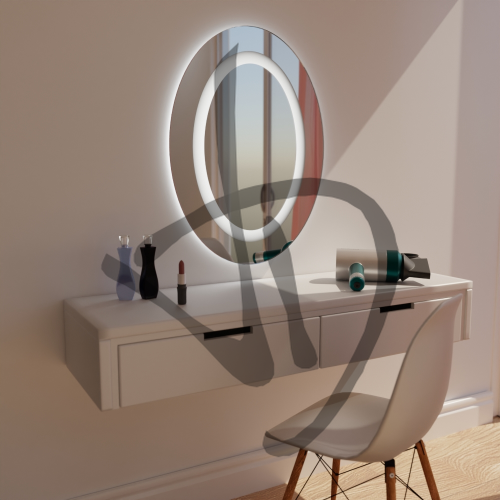 Specchi per trucco circolare con cornice illuminata -2 - Specchi per trucco