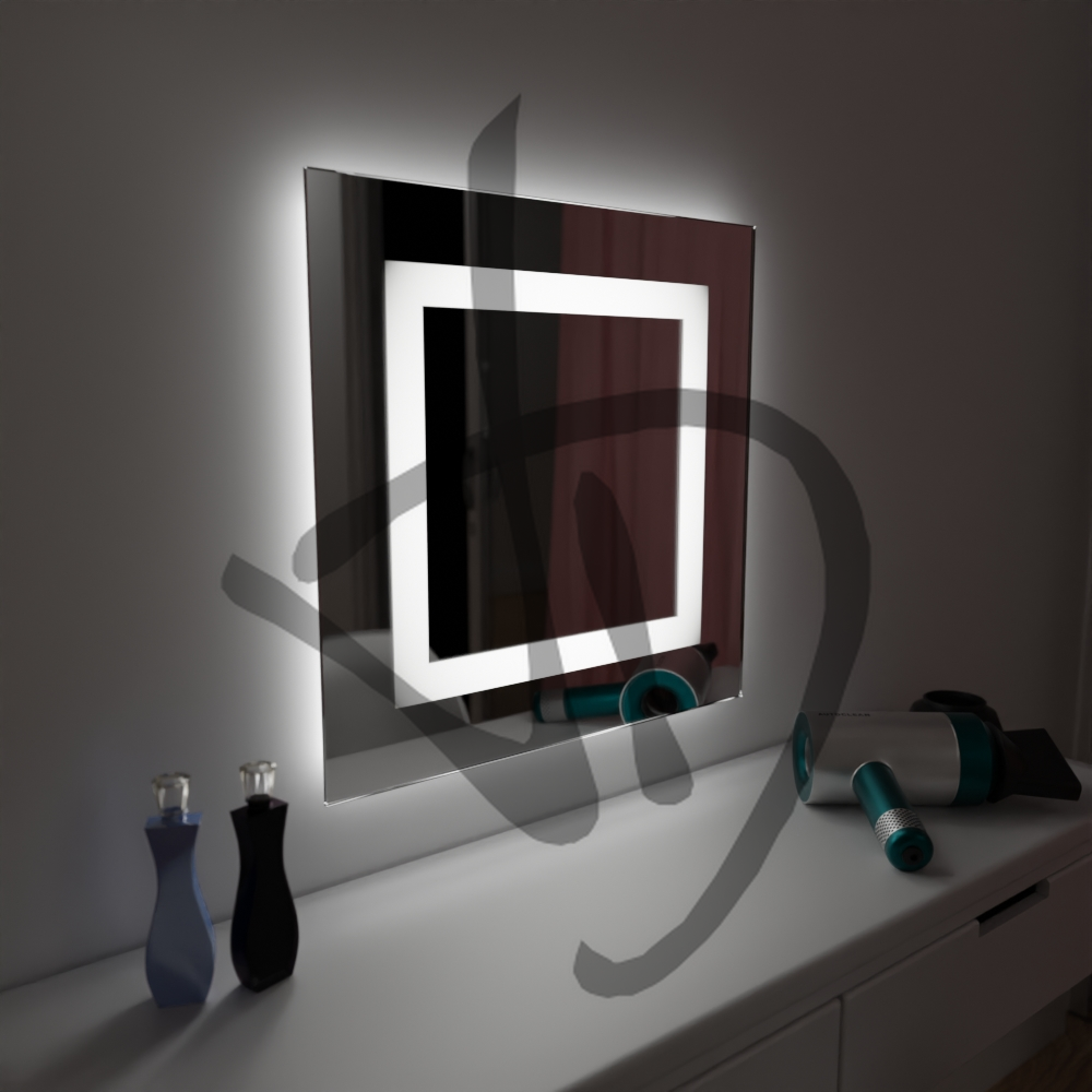 Specchi per trucco rettangolare con cornice illuminata - Specchi per trucco