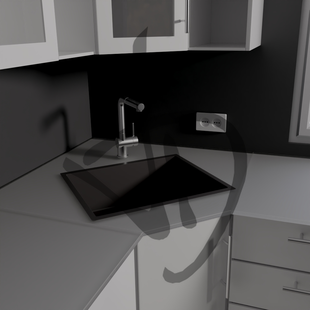 Vetri piano cucina top lucido con foro per piano cottura - Vetri piano cucina top